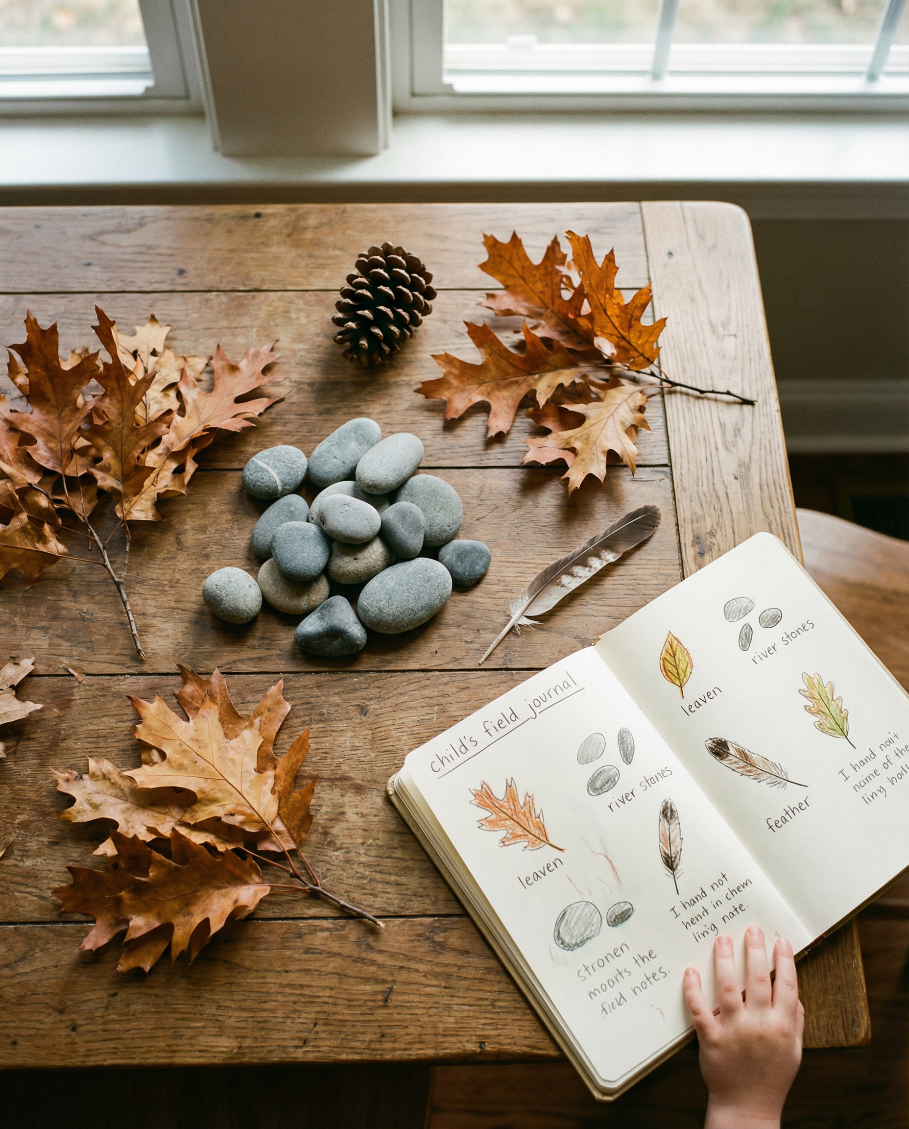 Child's nature field journal  -  documenting learning outdoors